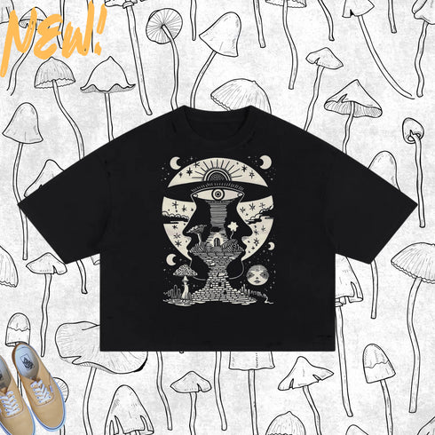 Lunar Enigma - Frayed Boxy Tee
